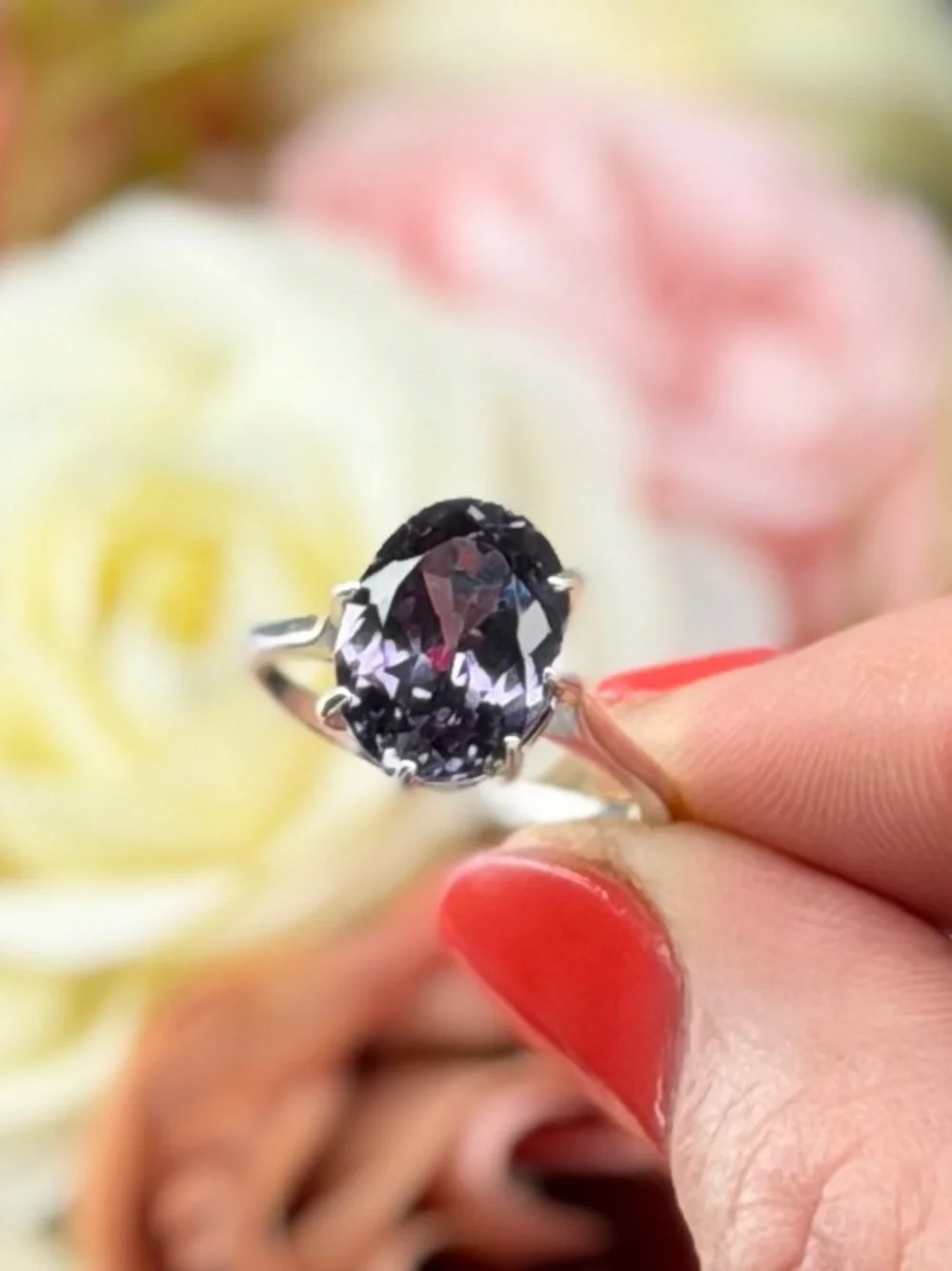 Sold!! Natural Alexandrite 6.05CT Certified 925 Sterling Silver Ring 7.5